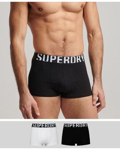 Superdry Organic Cotton Trunk Logo Double Pack - Black