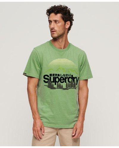 Superdry Classic Graphic Print Core Logo Great Outdoors T-shirt - Green