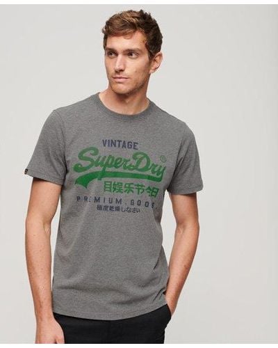 Superdry T-shirt vintage logo premium goods - Gris