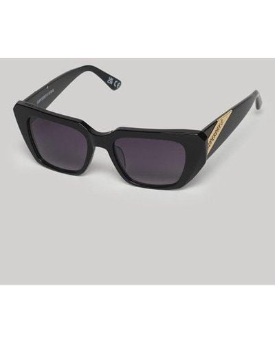 Superdry Classic Brand Print Sdr 90s Angular Sunglasses - Metallic