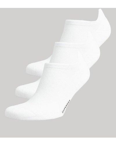 Superdry Lot de chaussettes de sport en coton bio - Blanc