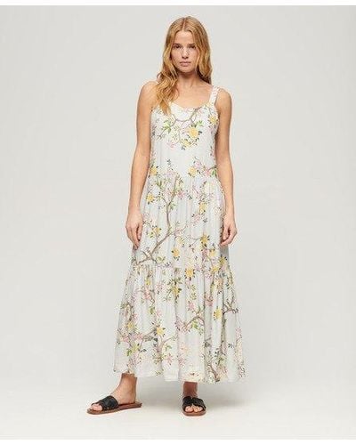 Superdry Woven Tiered Maxi Dress - Natural