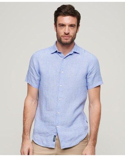 Superdry Studios Casual Linen Shirt - Blue