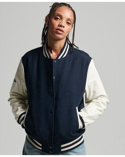 Superdry Bomber college varsity - Bleu