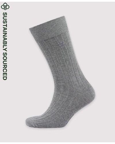 Superdry Organic Cotton Core Rib Socks - Grey