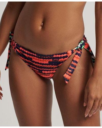 Superdry Mix Print Recycled Bikini Briefs - Red