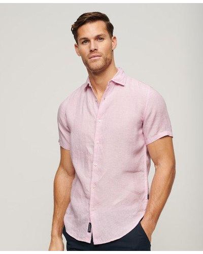 Superdry Studios Casual Linen Shirt - Pink