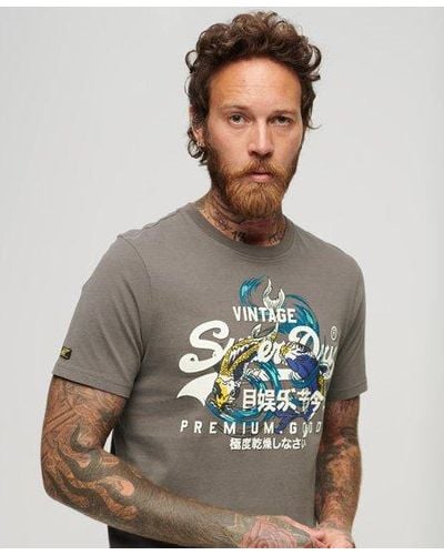 Superdry Vintage Logo T-shirt Met Grafische Print In Japanse Stijl - Meerkleurig