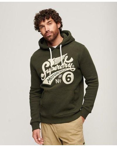 Superdry Worker Scripted Embroidered Graphic Hoodie - Green