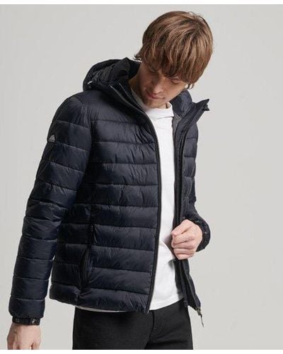 Superdry Hooded Classic Puffer Jacket - Blue