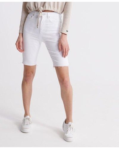 Superdry Kari Long Line Shorts - White