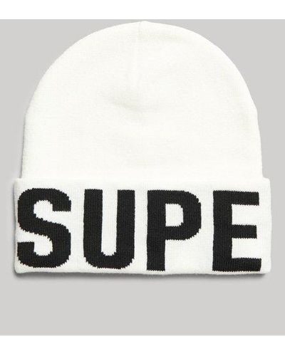 Superdry Mountain Knitted Hat - White