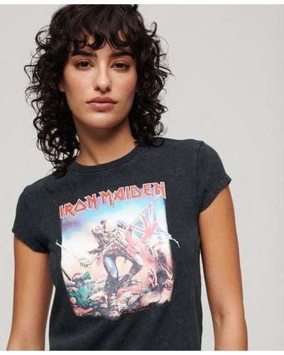 Superdry Classic Iron Maiden Cap Sleeve T-shirt - Black