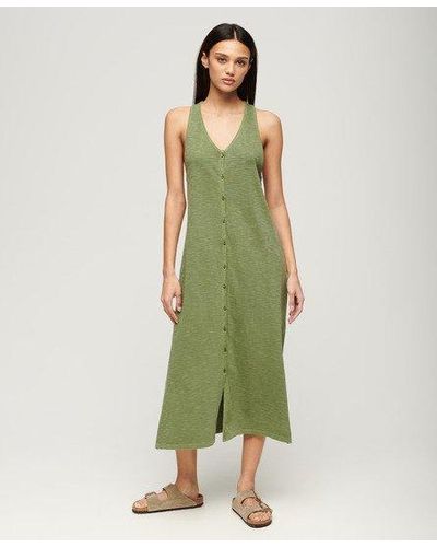 Superdry Beach Jersey Vest Midi Dress - Green