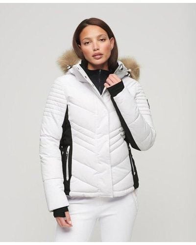 Superdry Sport Ski Luxe Puffer Jacket - White
