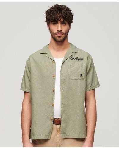 Superdry Classic Embroidered Resort Short Sleeve Shirt - Green