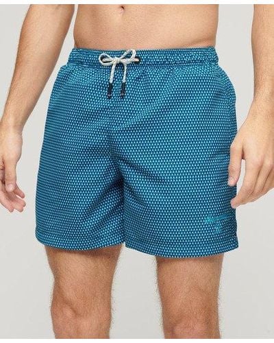 Superdry Printed 15-inch Recycled Swim Shorts - Blue