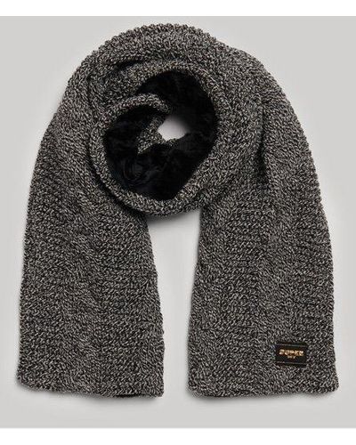 Superdry Cable Knit Scarf - Grey