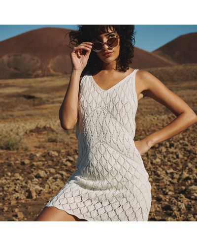 Superdry Crochet Cami Mini Dress - White