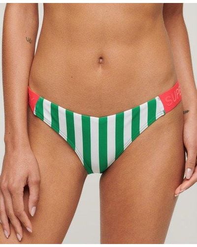 Superdry Striped Cheeky Bikini Bottoms - Green
