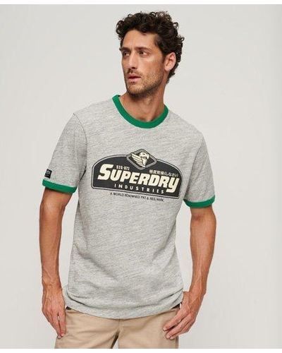 Superdry Imprimé t-shirt classique core logo american ringer - Gris