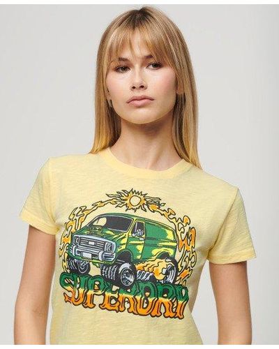 Superdry Neon Motor Graphic Fitted T-shirt - Green
