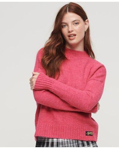 Superdry Essential Mock Neck Sweater - Red