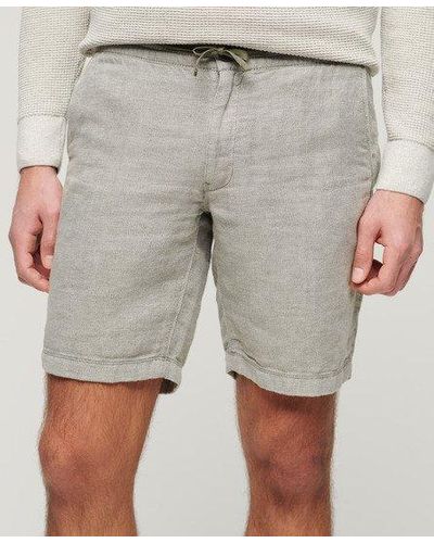 Superdry Drawstring Linen Shorts - Grey