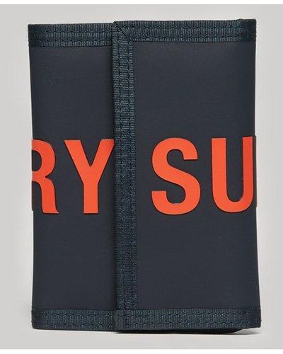 Superdry Logo Print Tarp Tri-fold Wallet - Grey