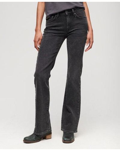 Superdry Vintage Mid Rise Slim Flare Jeans - Blue