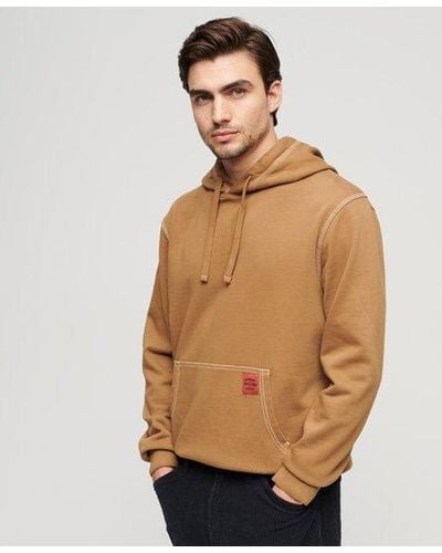 Superdry Contrast Stitch Relaxed Hoodie - Brown