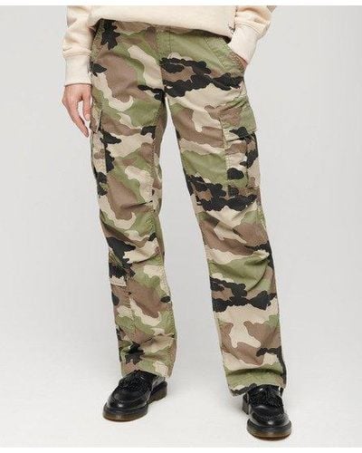 Superdry Low Rise Straight Cargo Trousers - Green