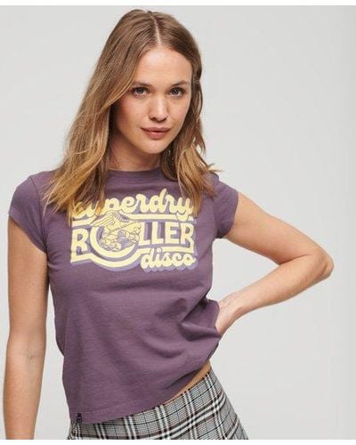Superdry Roller Disco T-shirt - Paars