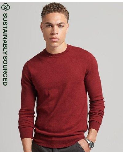 Superdry Organic Cotton Cashmere Crew Sweater - Red