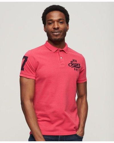 Superdry Polo superstate - Rouge