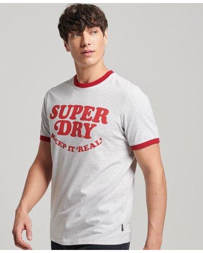 Superdry Vintage Cooper Class T-shirt Van Biologisch Katoen Met Contraste - Grijs