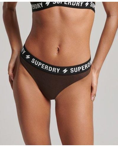 Superdry Bas de bikini élastiqué recyclé - Noir