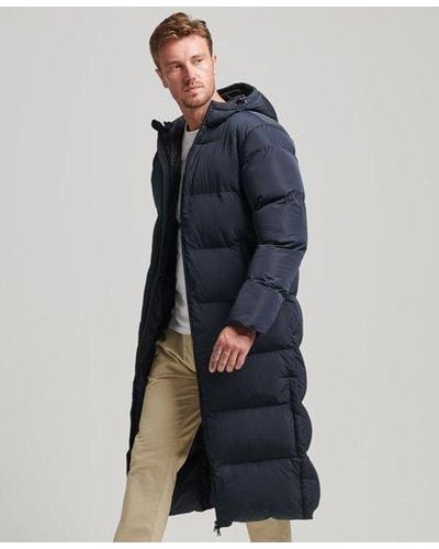 Superdry Extra Long Puffer Coat - Blue