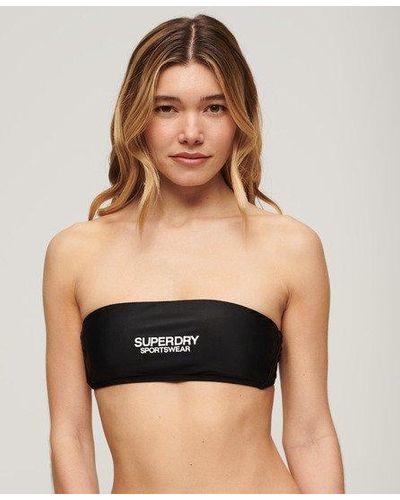 Superdry Logo Bandeau Bikini Top - Black