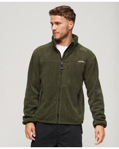 Superdry Lightweight Embroidered Fleece Trekker Jacket - Green