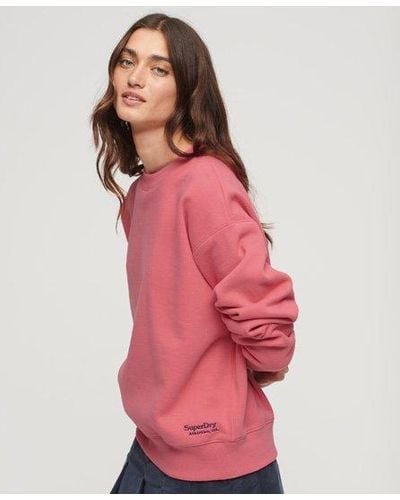 Superdry Essential Logo Relaxed Fit Sweatshirt - Red