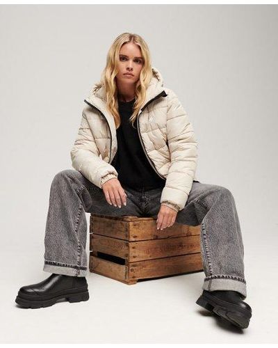 Superdry Spirit Sports Pufferjas Met Capuchon - Naturel