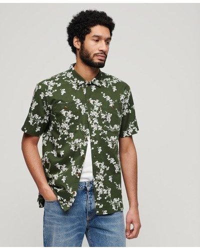 Superdry Short Sleeve Beach Shirt - Green