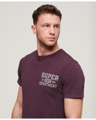 Superdry Athletic College Graphic T-shirt Size: L - Purple