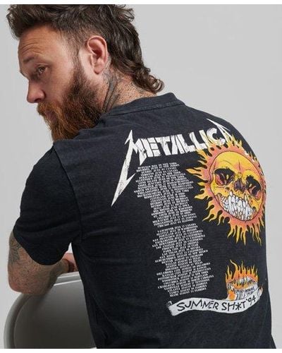 Superdry T-shirt metallica en édition limitée - Noir