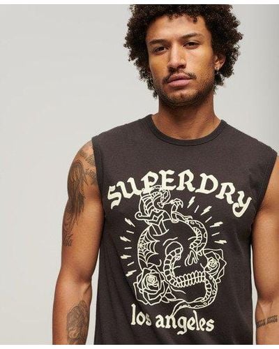 Superdry Tattoo Graphic Tank Top - Black