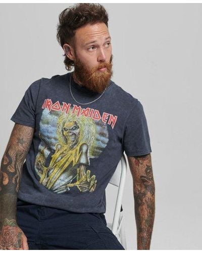 Superdry Iron Maiden X Limited Edition Classic Graphic Print T-shirt - Blue