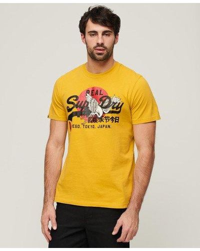 Superdry Tokyo Graphic T Shirt - Yellow