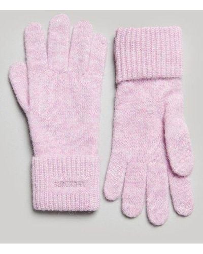 Superdry Gants côtelés essential - Rose