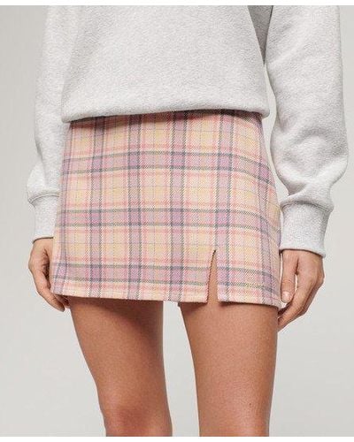 Superdry Check Mini Skirt - Pink
